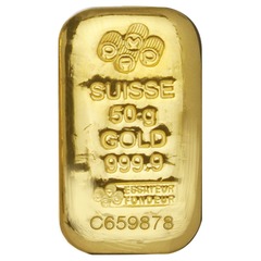 Gold PAMP Suisse Cast Bar - 50 Gram